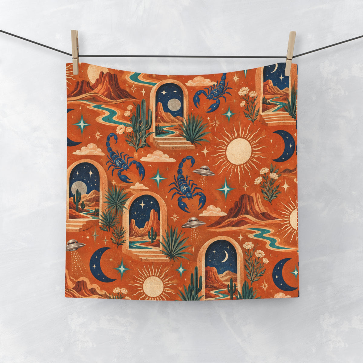 Desert Moon Face Towel Orange