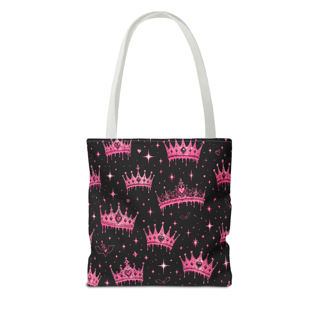 Pink Crown Pattern Tote Bag — Sparkling Princess All-Over Print