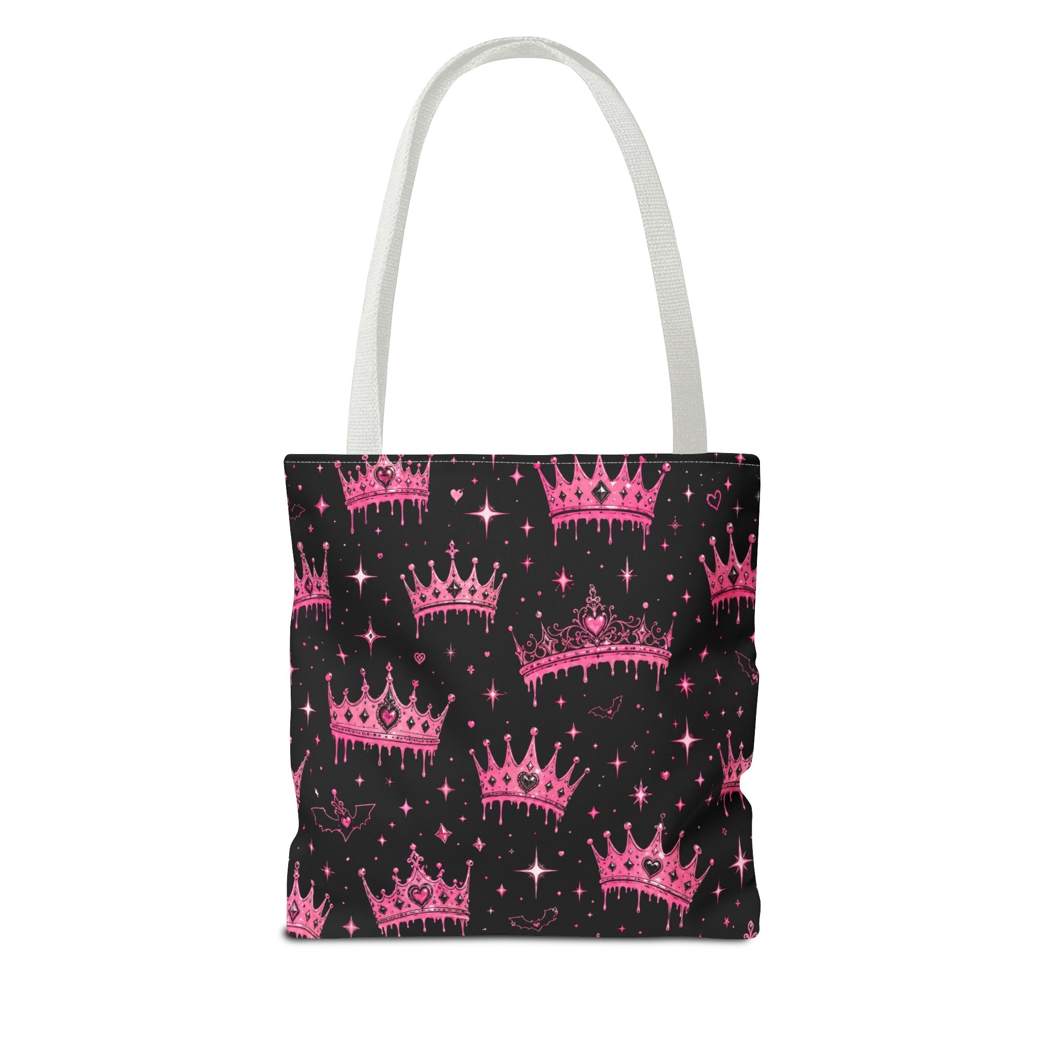 Pink Crown Pattern Tote Bag — Sparkling Princess All-Over Print