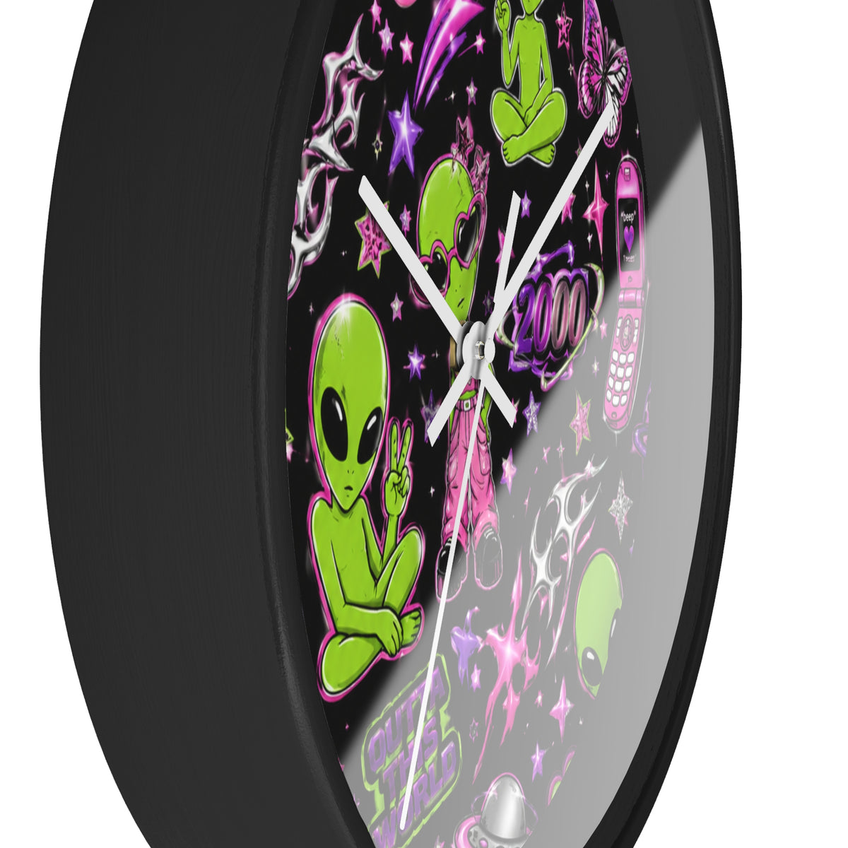 Y2K Alien Crush Wall Clock