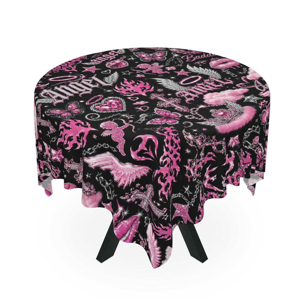 Y2K Bad Angel Tablecloth Black/Pink