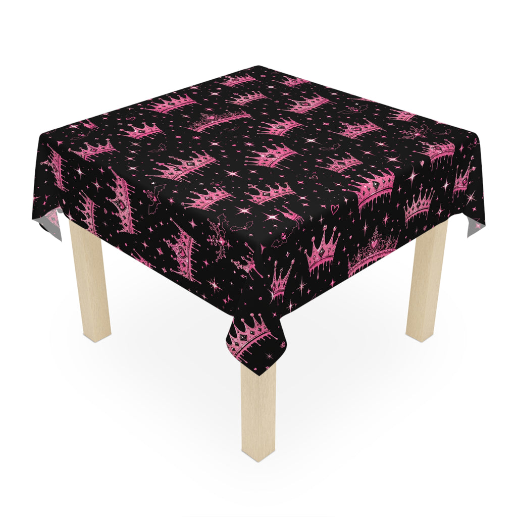 Y2K Crowned Queen Tablecloth Black