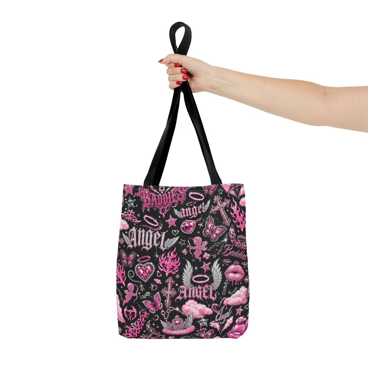 Y2K Angel Baddie Tote Bag Black