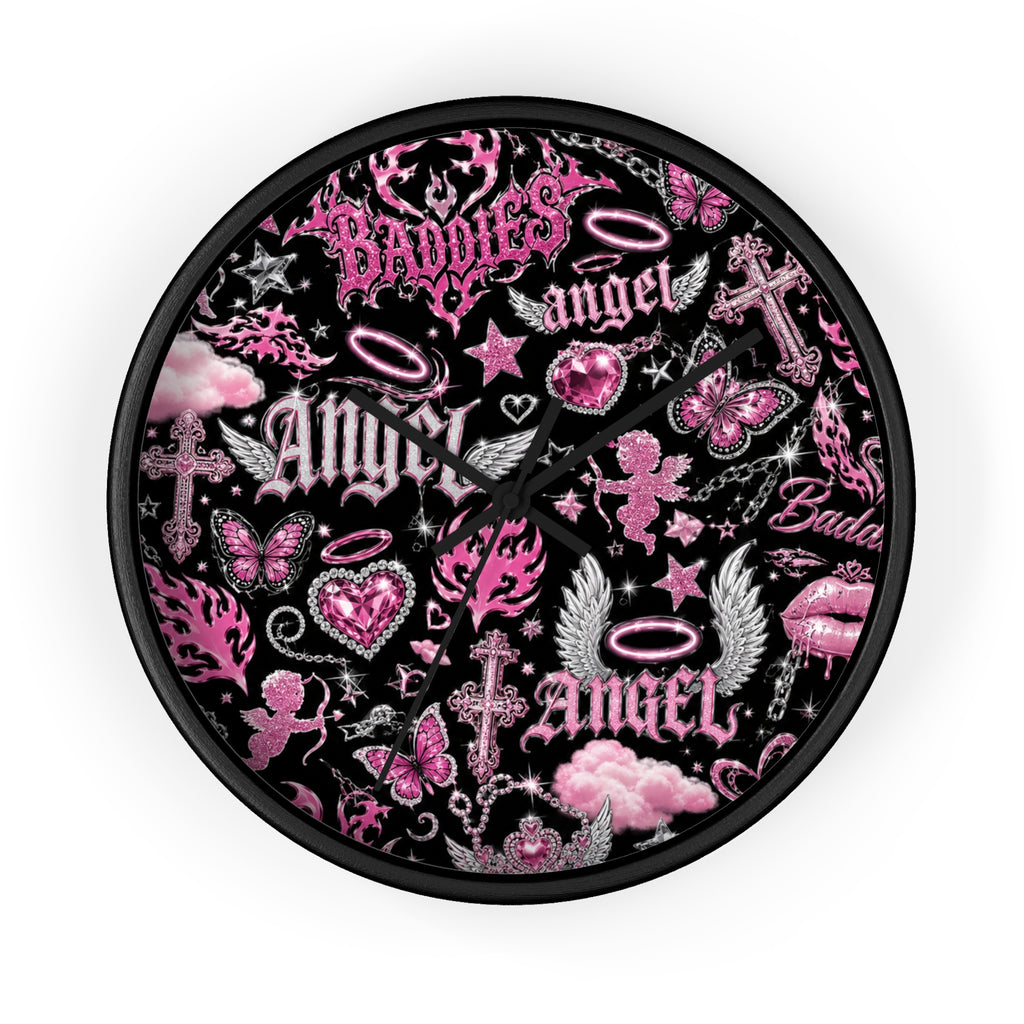 Y2K Angel Baddie Wall Clock
