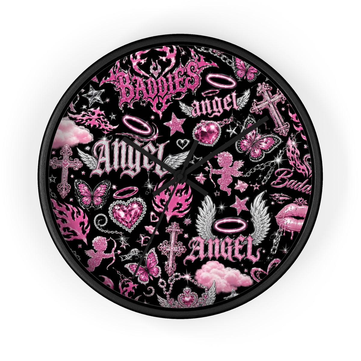Y2K Angel Baddie Wall Clock