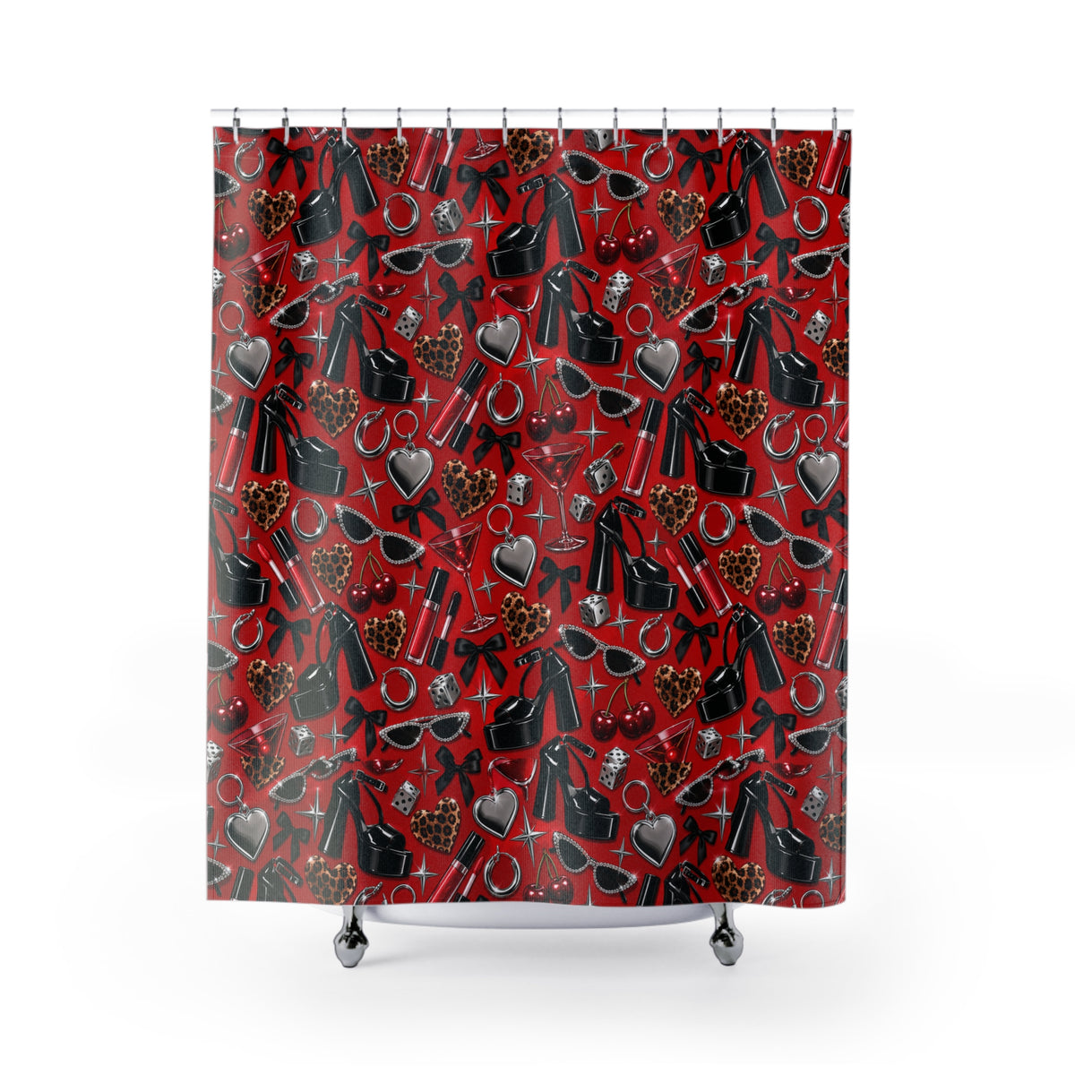 Y2K Iconic Girl Shower Curtain Red