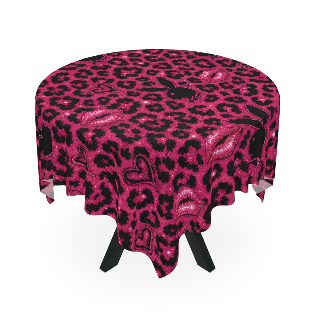 Leopard Hunny Tablecloth Black/Pink
