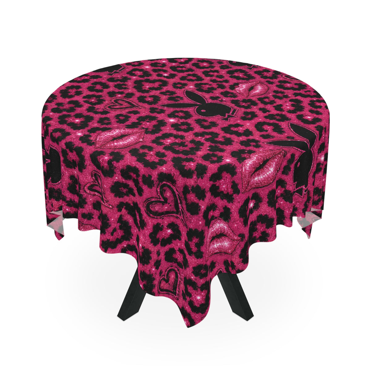 Leopard Hunny Tablecloth Black/Pink
