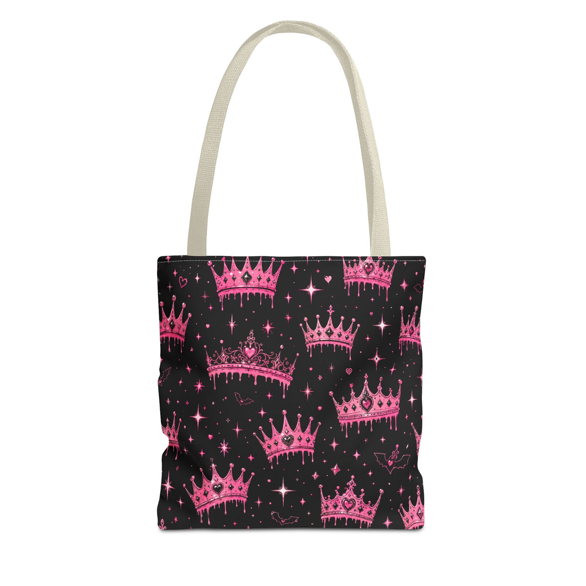 Y2K Queen Pink Crown Pattern Tote Bag