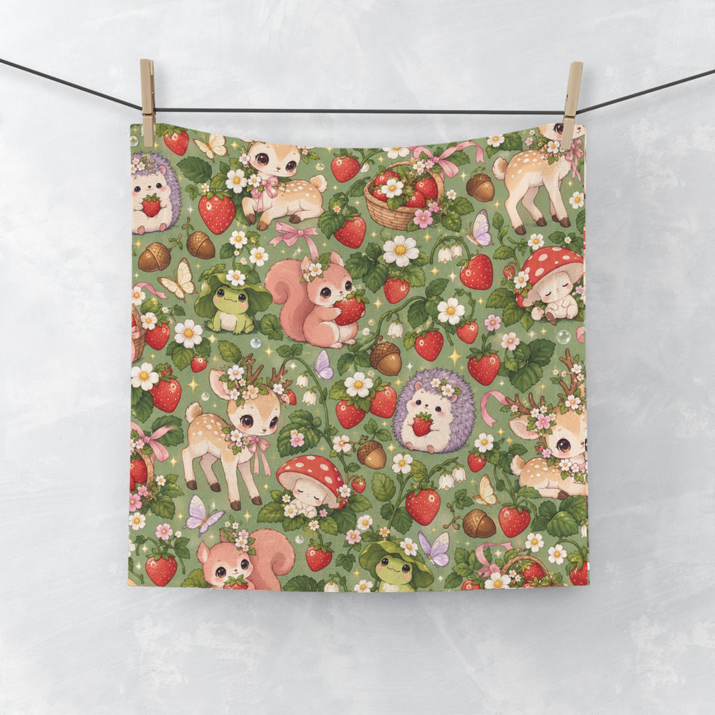 Mushroom Garden Friends Face Towel