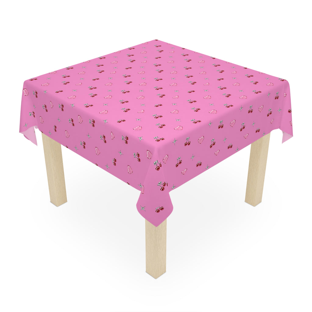 Sweet Digi Cherry Tablecloth Pink