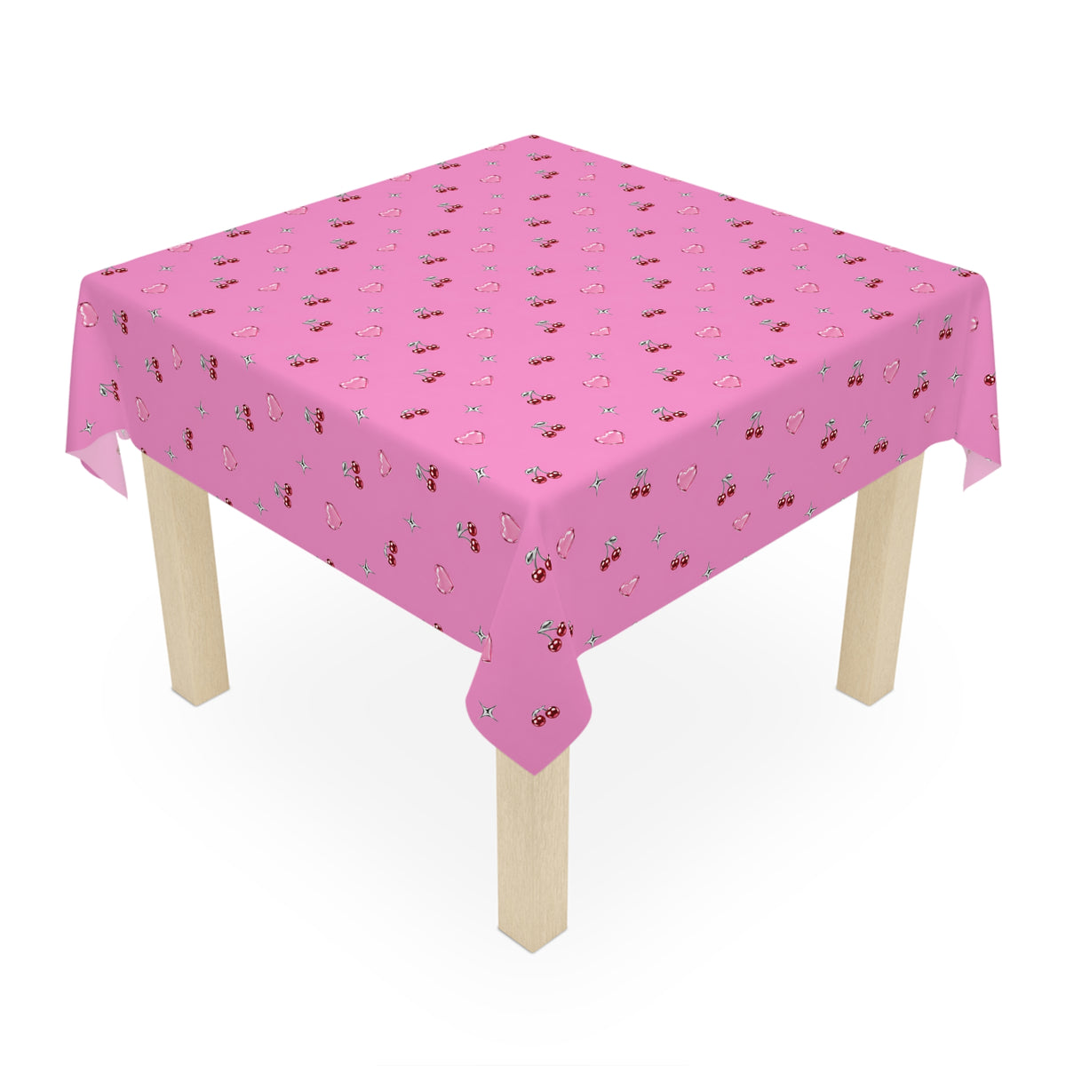 Sweet Digi Cherry Tablecloth Pink