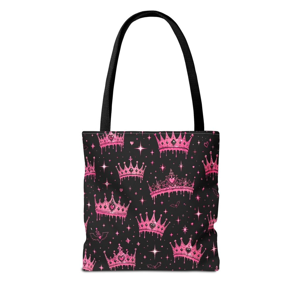 Pink Crown Pattern Tote Bag — Sparkling Princess All-Over Print