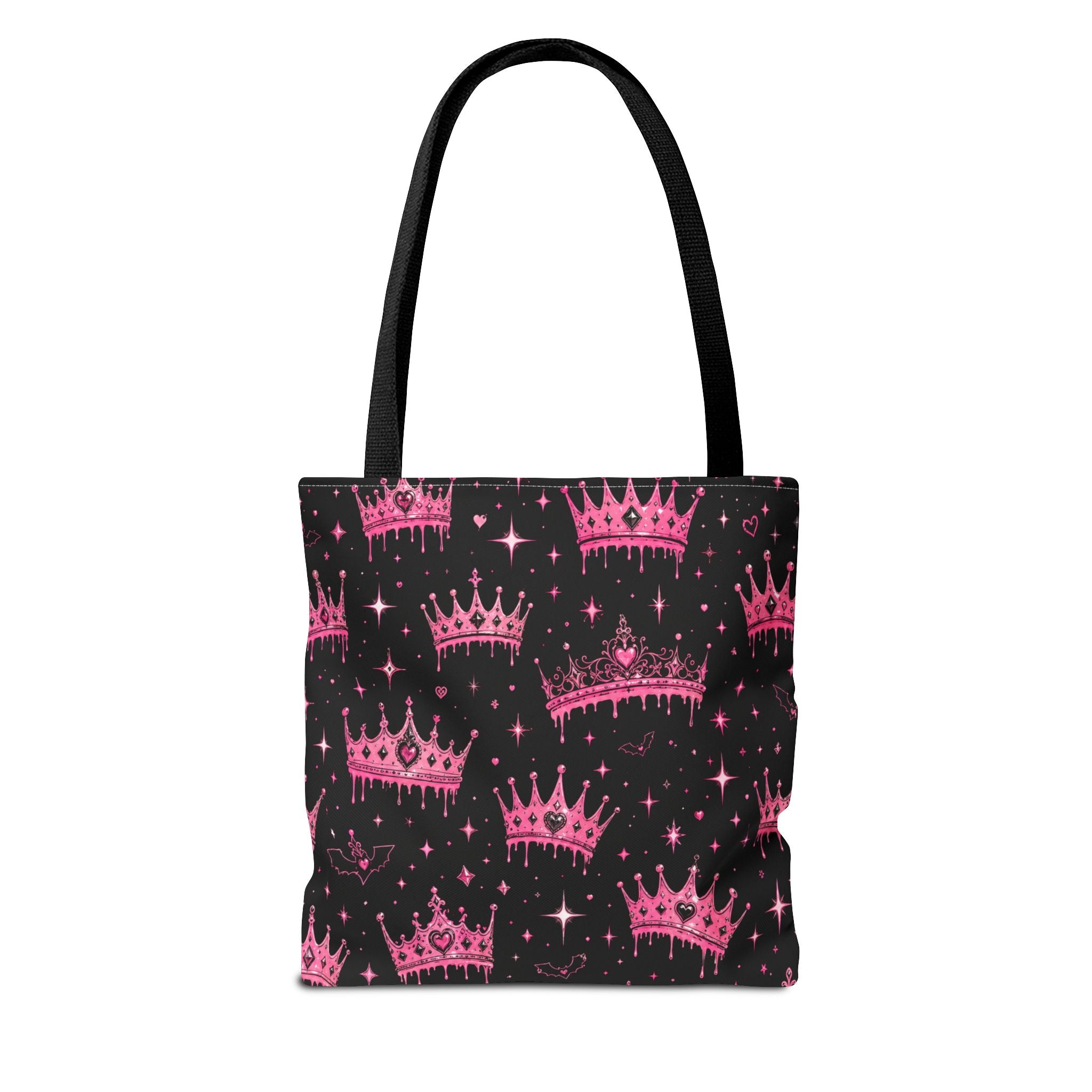 Pink Crown Pattern Tote Bag — Sparkling Princess All-Over Print