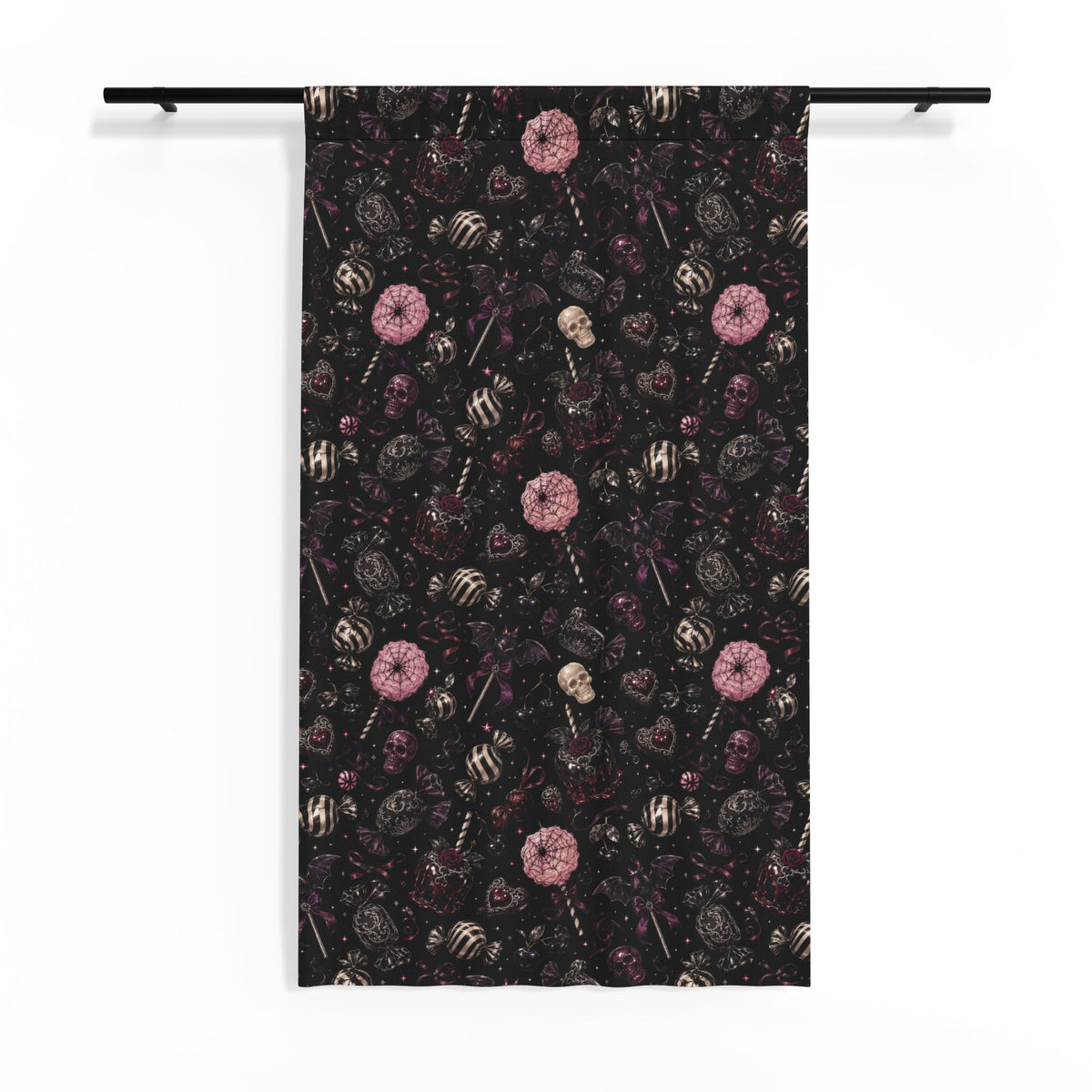 Goth Candy Sheer Window Curtain Black