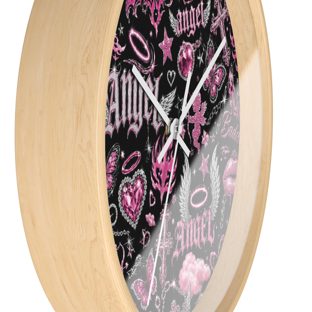 Y2K Angel Baddie Wall Clock