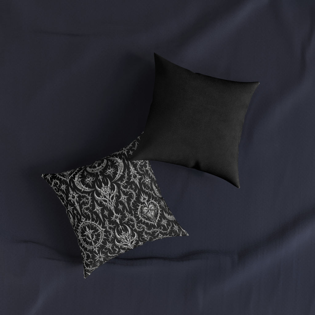 Metal Goth Square Pillow Black