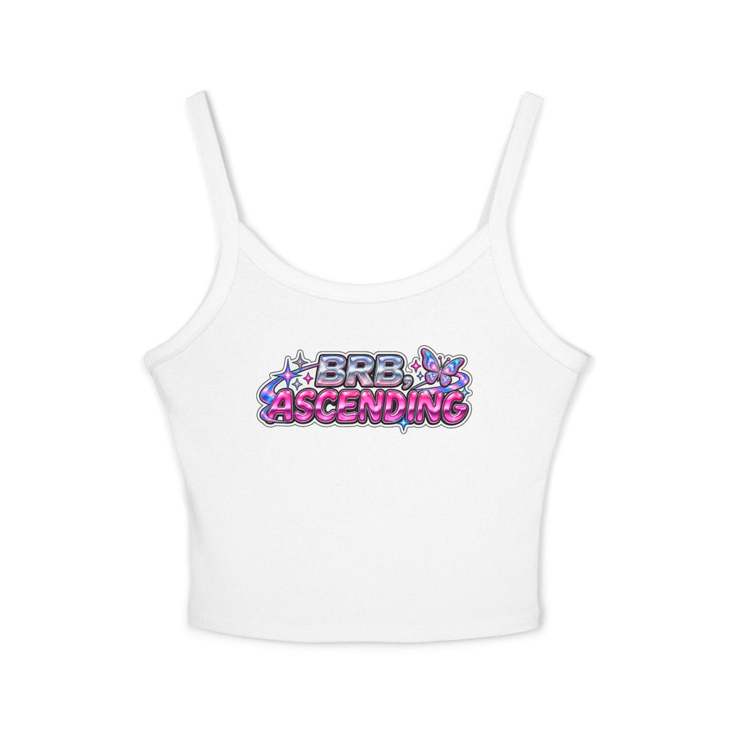 BRB Ascending Spaghetti Strap Tank Top — Cute Pastel Y2K Aesthetic Crop