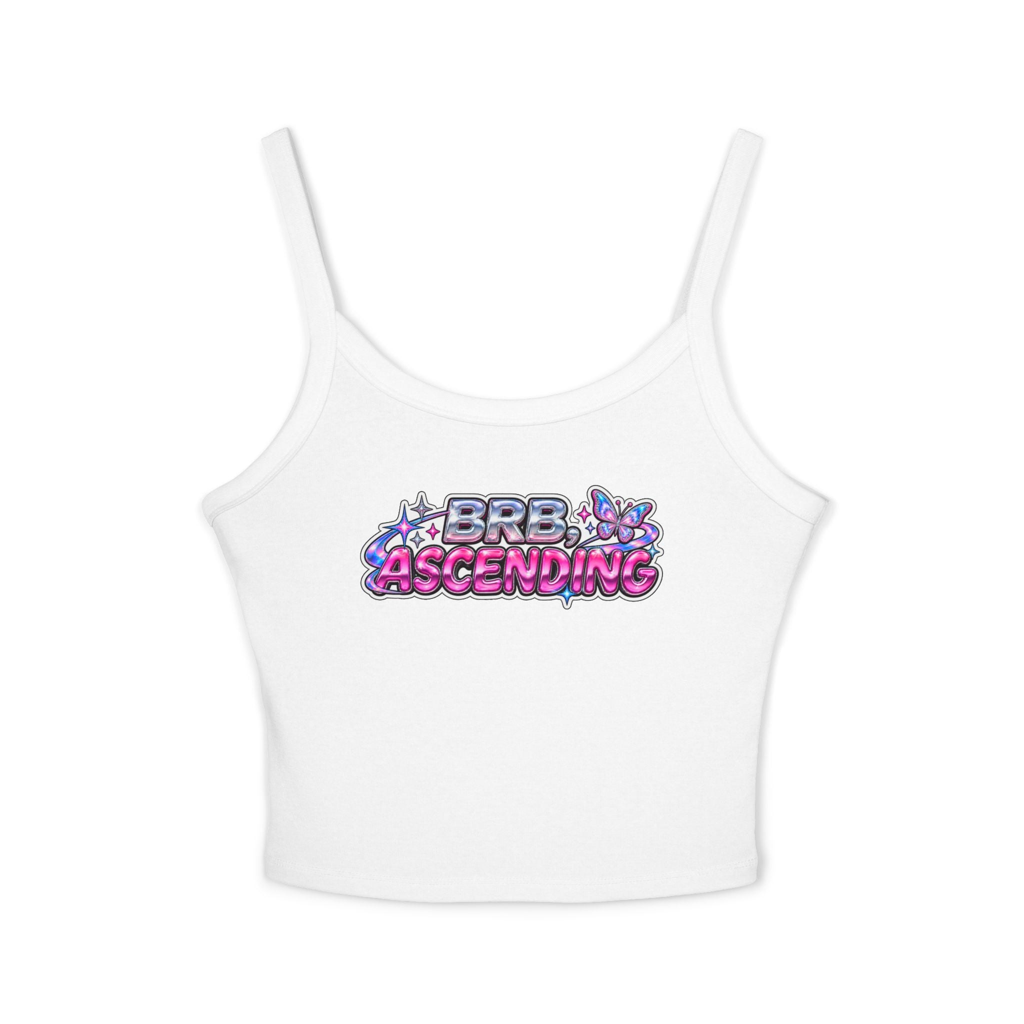 BRB Ascending Spaghetti Strap Tank Top — Cute Pastel Y2K Aesthetic Crop