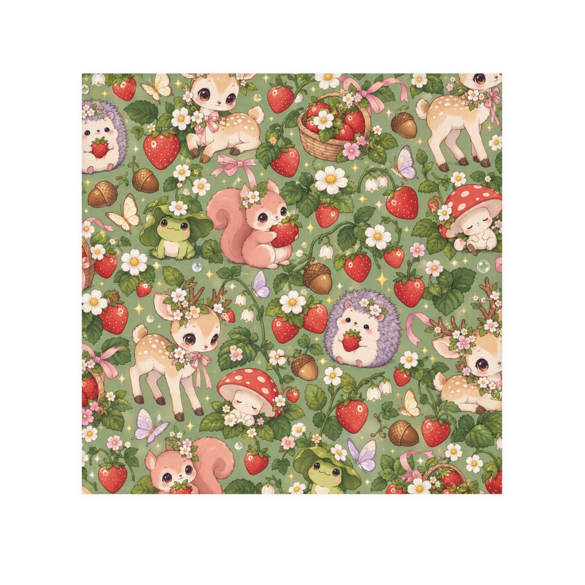 Mushroom Garden Friends Face Towel
