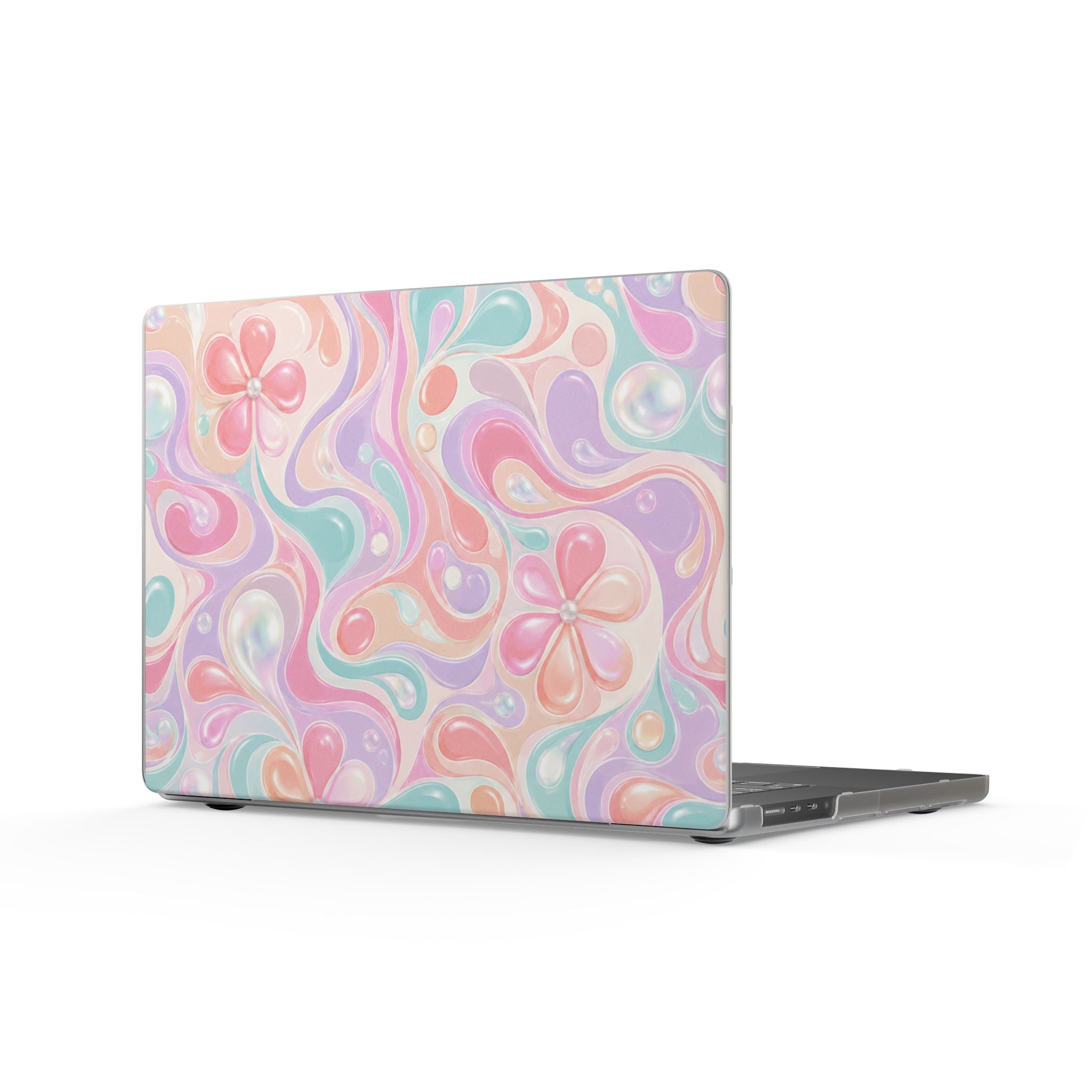 Pastel Swirl MacBook Case — Retro Floral Marble Matte Laptop Cover