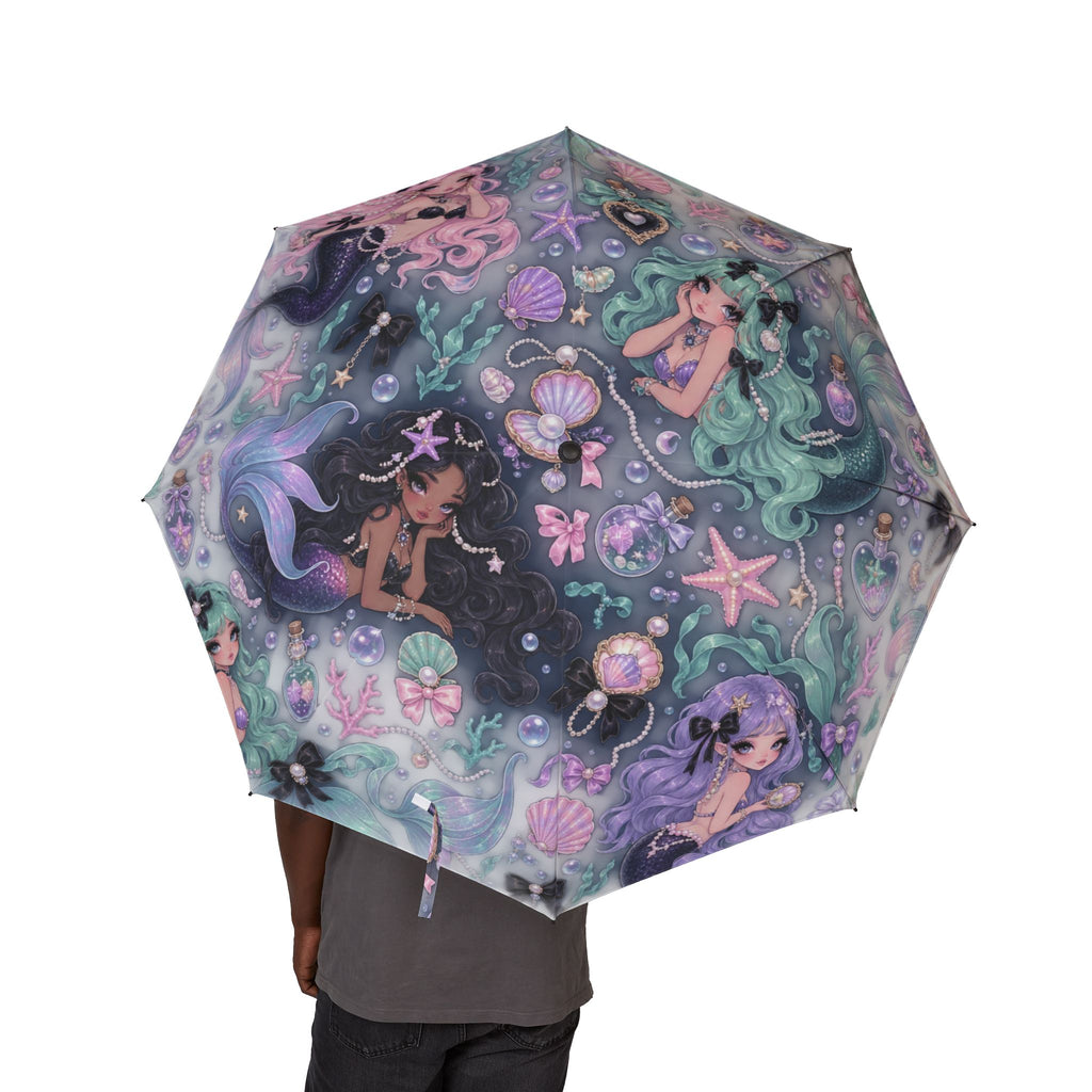 Mermaid Dream Foldable Umbrella — Semi‑Automatic Compact Rain Parasol