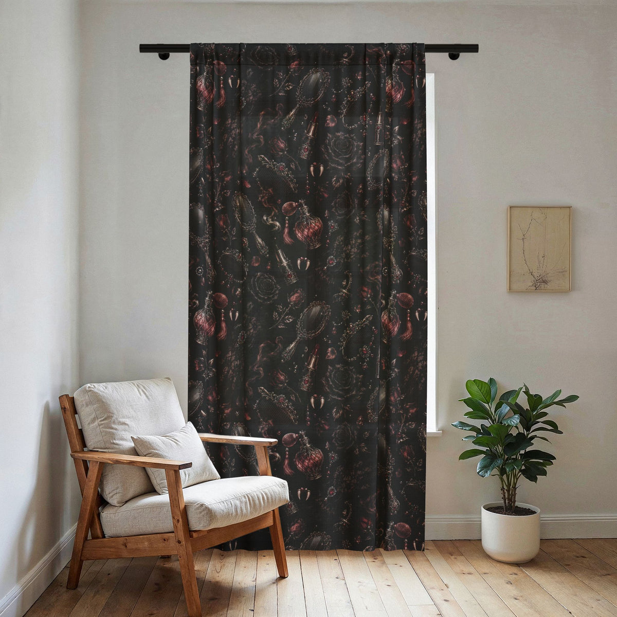 Black Beauty Sheer Window Curtain