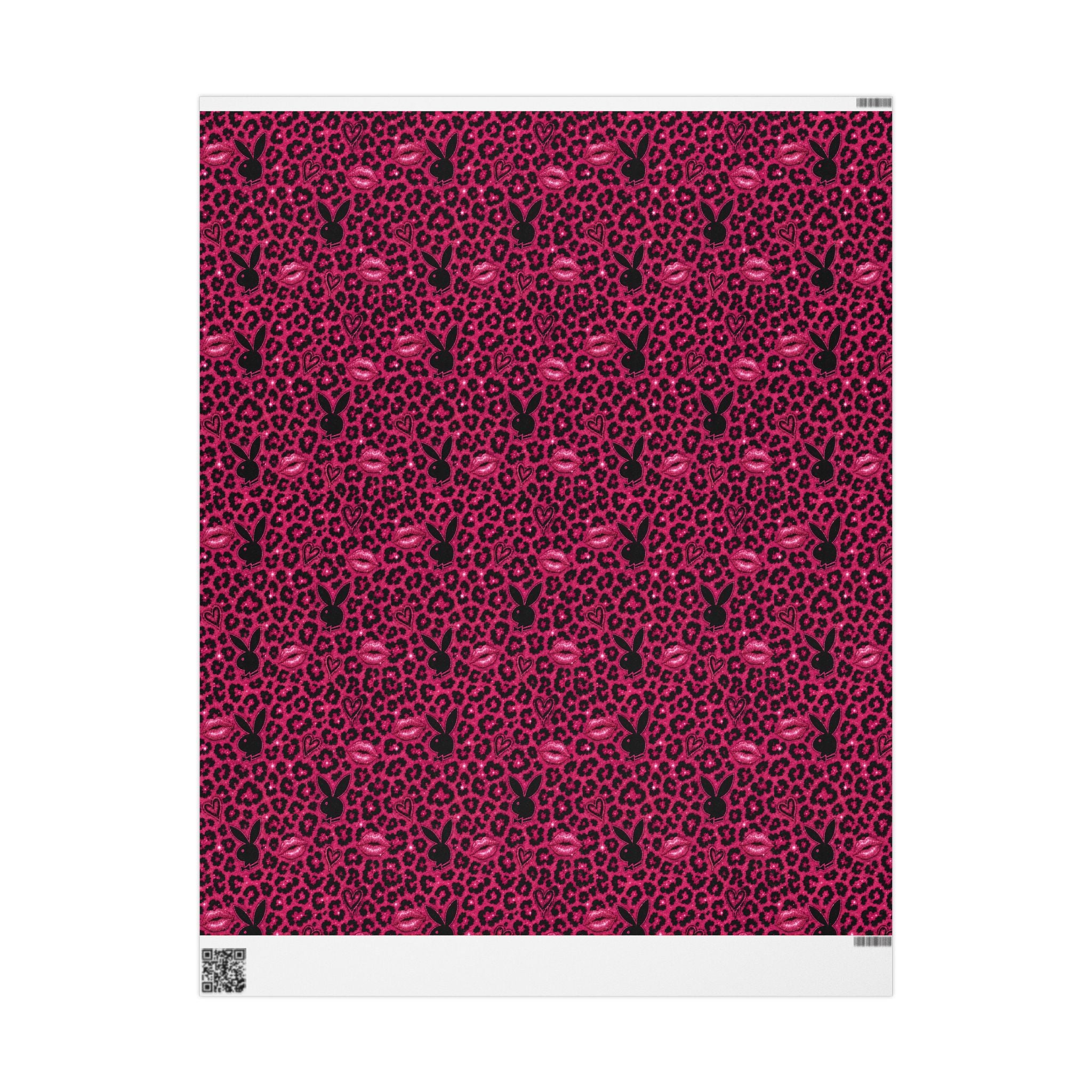 Pink Leopard Hearts Wrapping Paper — Bold Animal Print Gift Wrap