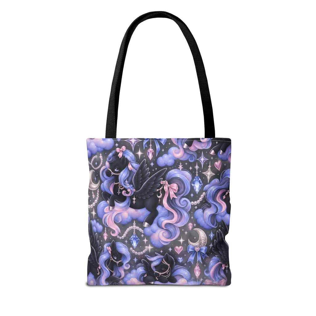 Galaxy Pegasus Tote Bag — Cute Purple Pastel Magical Unicorn Night Sky Pattern