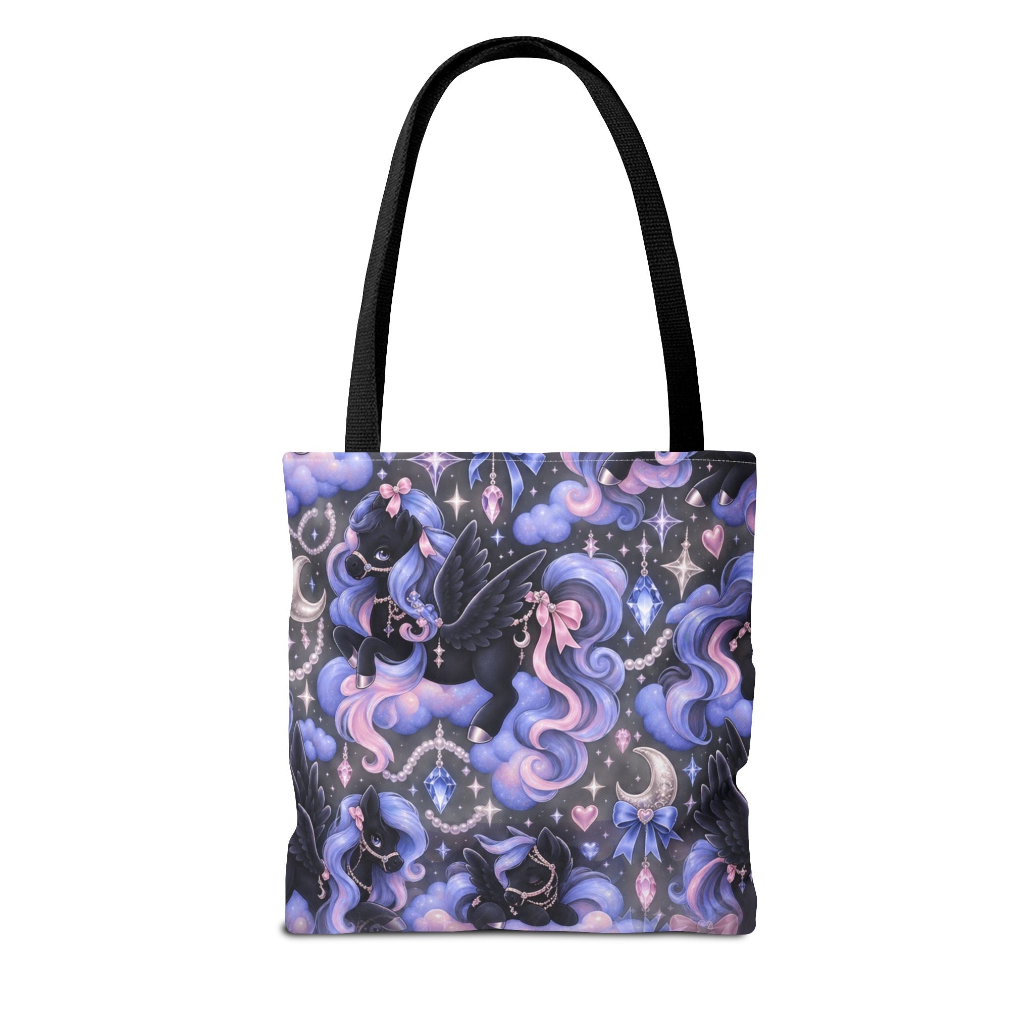 Galaxy Pegasus Tote Bag — Cute Purple Pastel Magical Unicorn Night Sky Pattern