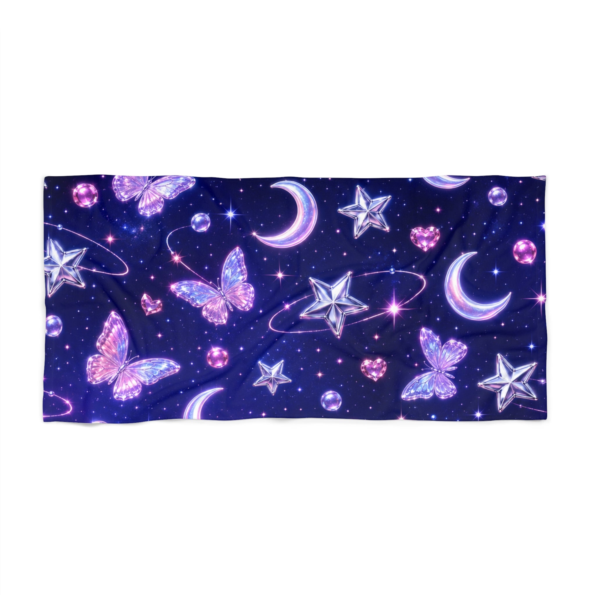 Y2K Space Beach Towel