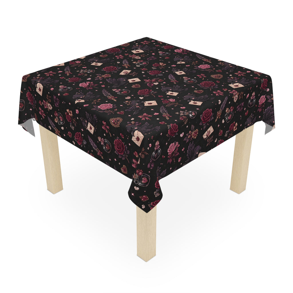 Love Letters Tablecloth Black