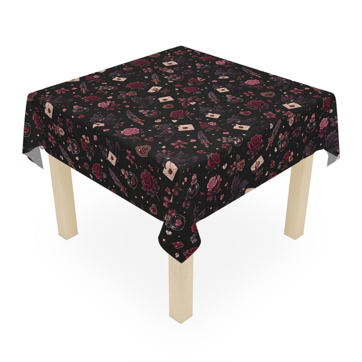 Love Letters Tablecloth Black