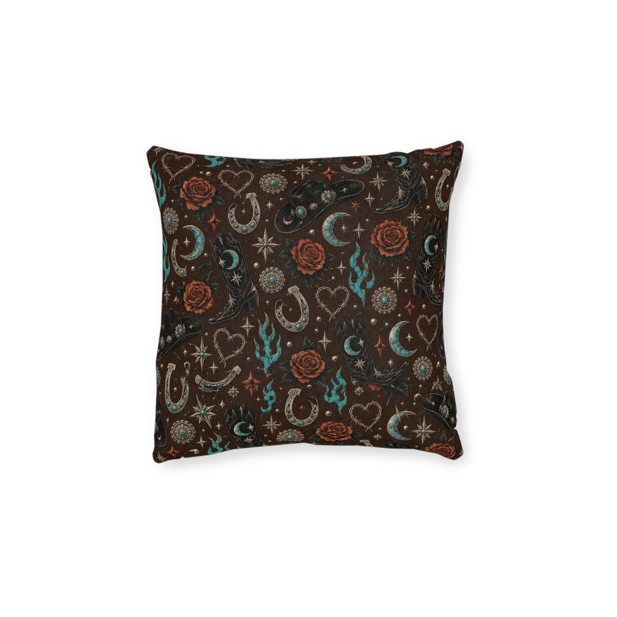 Cowgirl Daze Square Pillow Brown