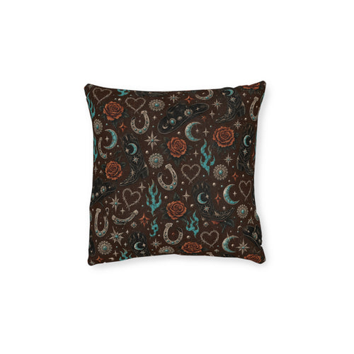 Cowgirl Daze Square Pillow Brown