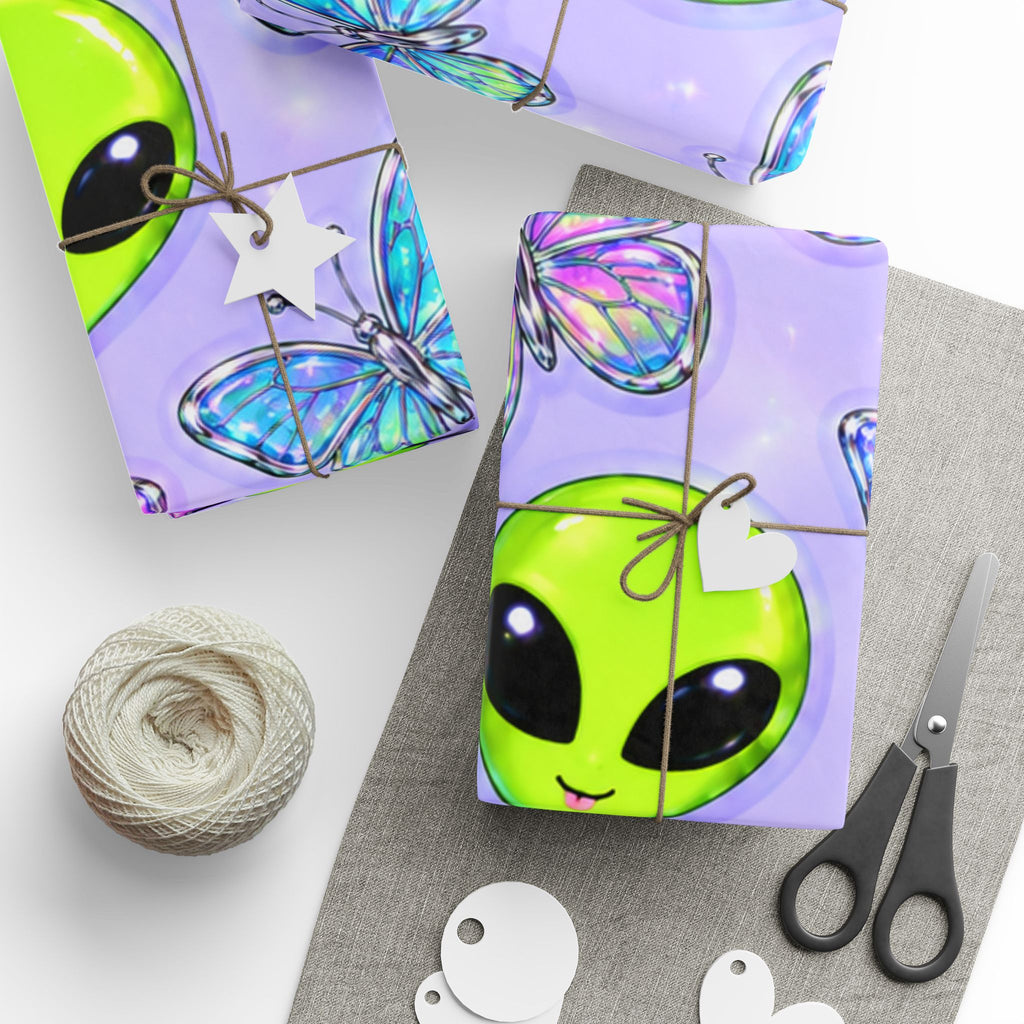 Y2K Alien Wrapping Paper