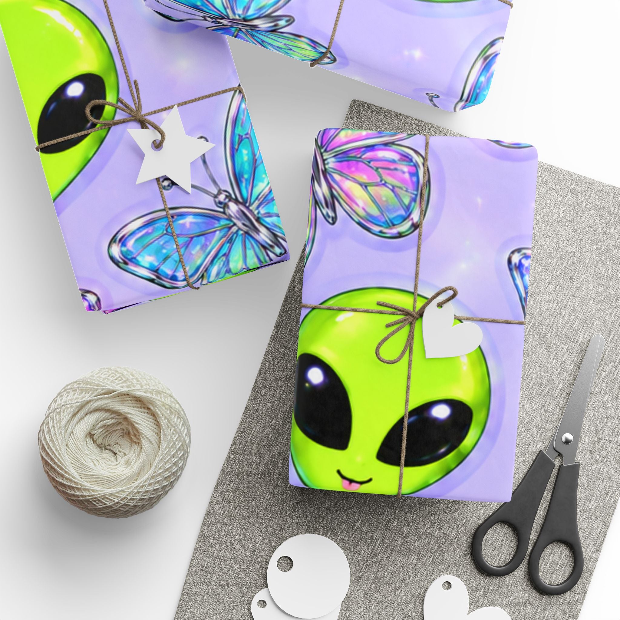 Y2K Alien Wrapping Paper