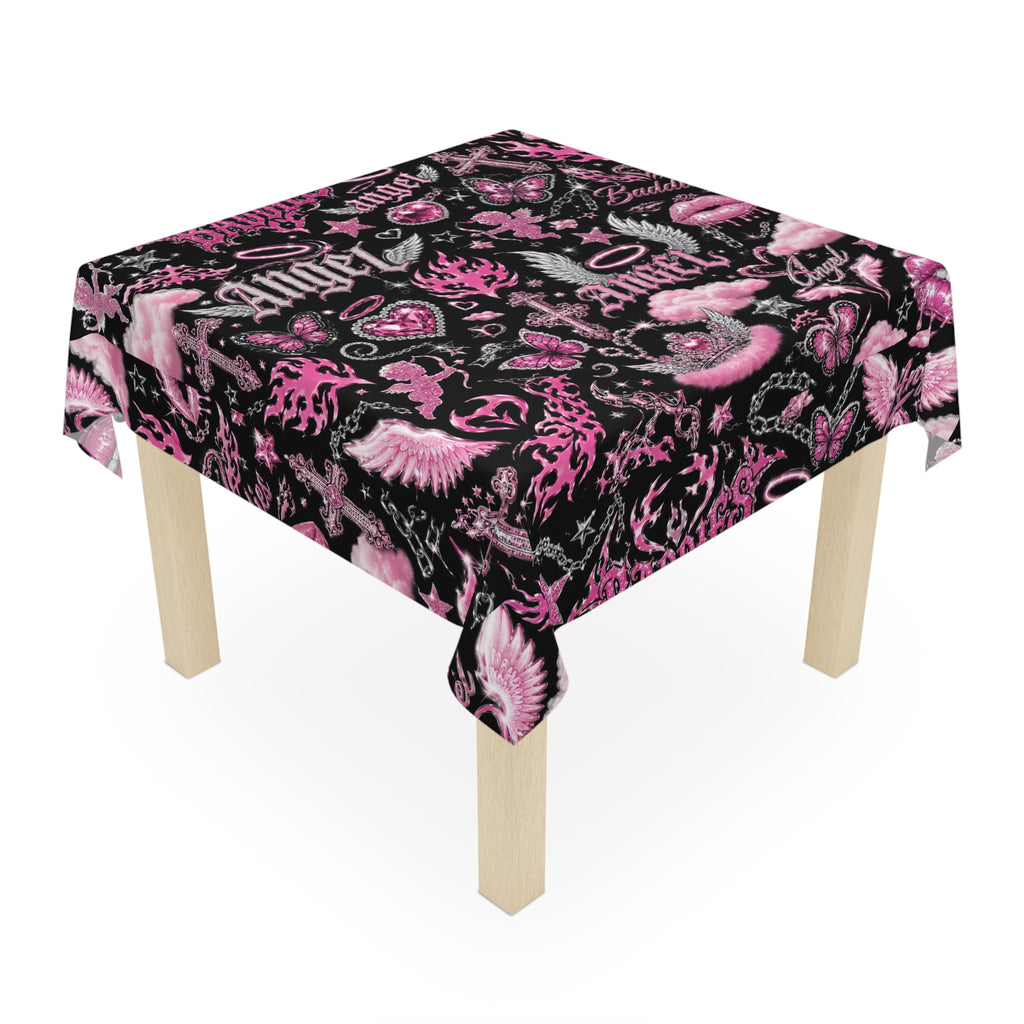 Y2K Bad Angel Tablecloth Black/Pink