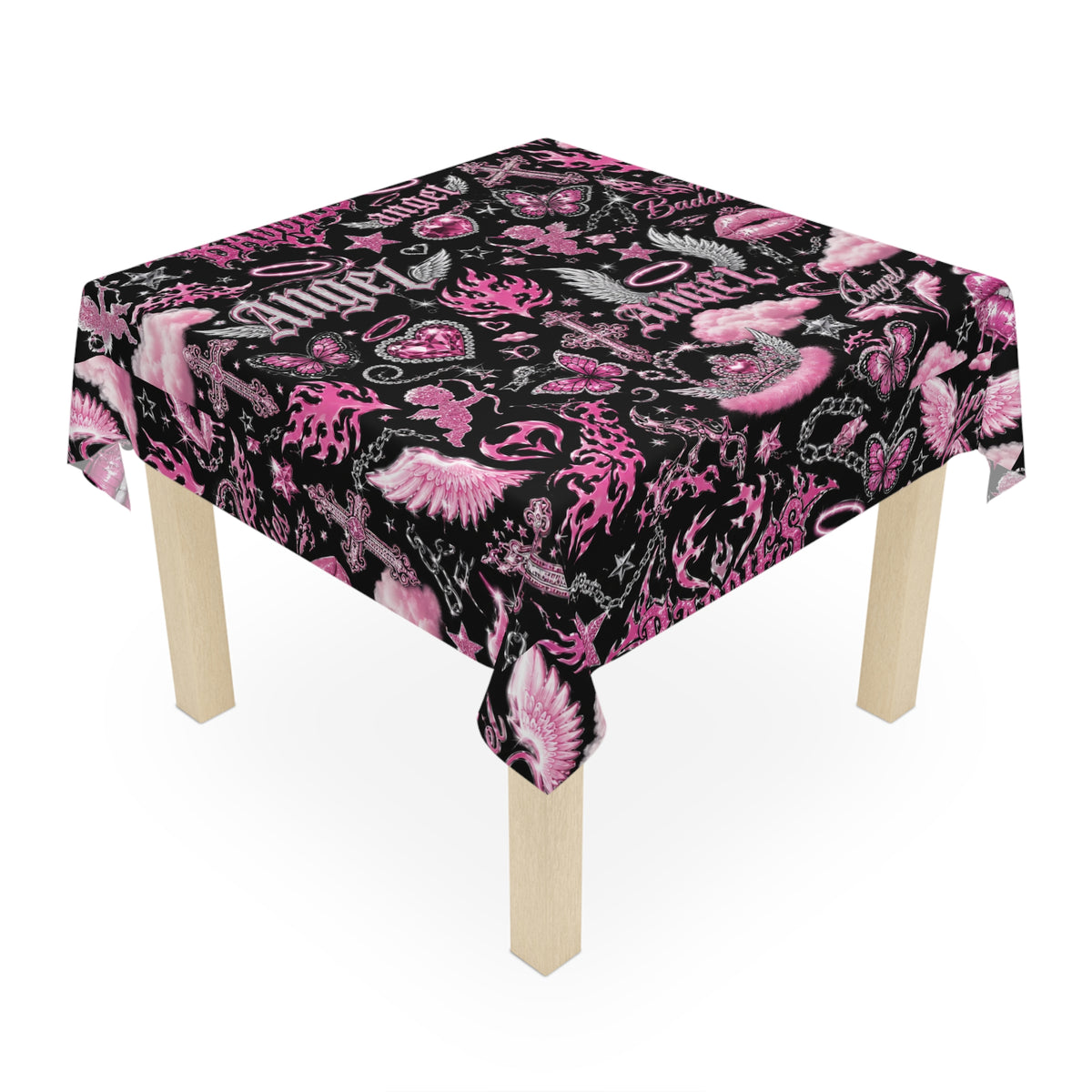 Y2K Bad Angel Tablecloth Black/Pink