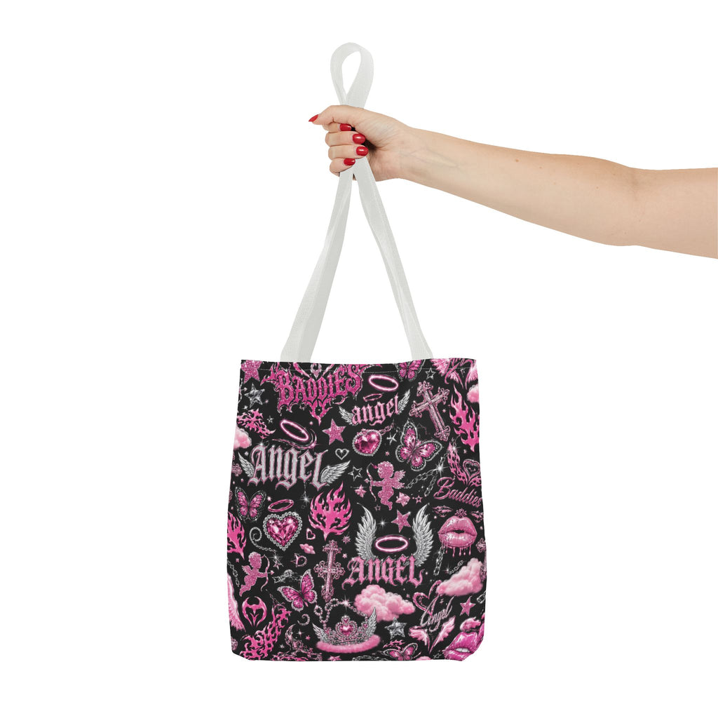 Y2K Angel Baddie Tote Bag Black
