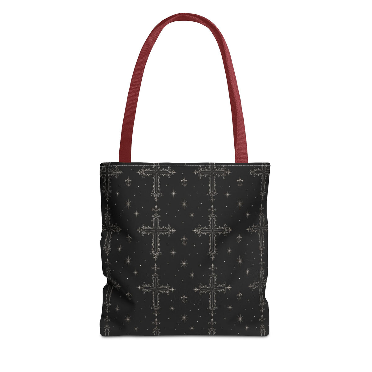 Gothic Cross Pattern Tote Bag Black