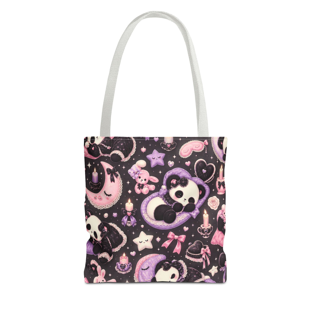 Kawaii Gothic Panda Moon Tote Bag