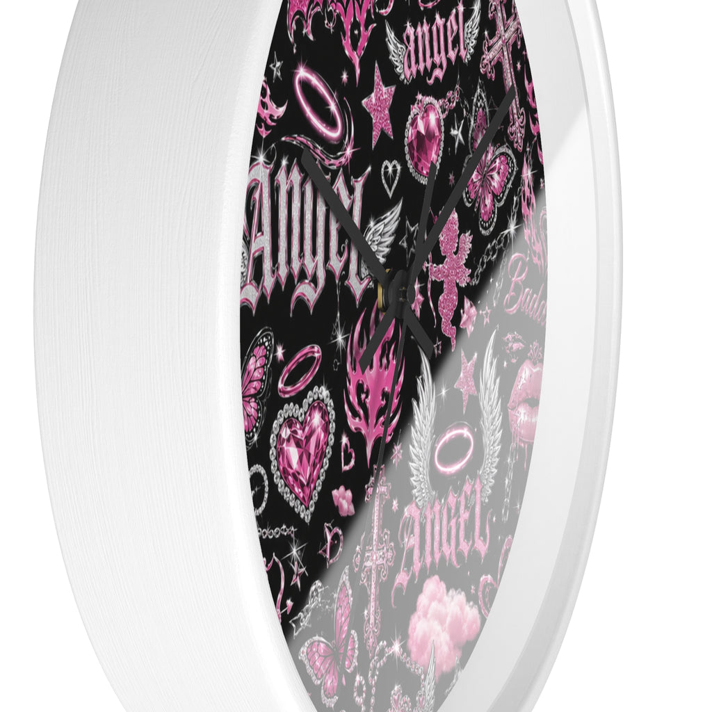 Y2K Angel Baddie Wall Clock