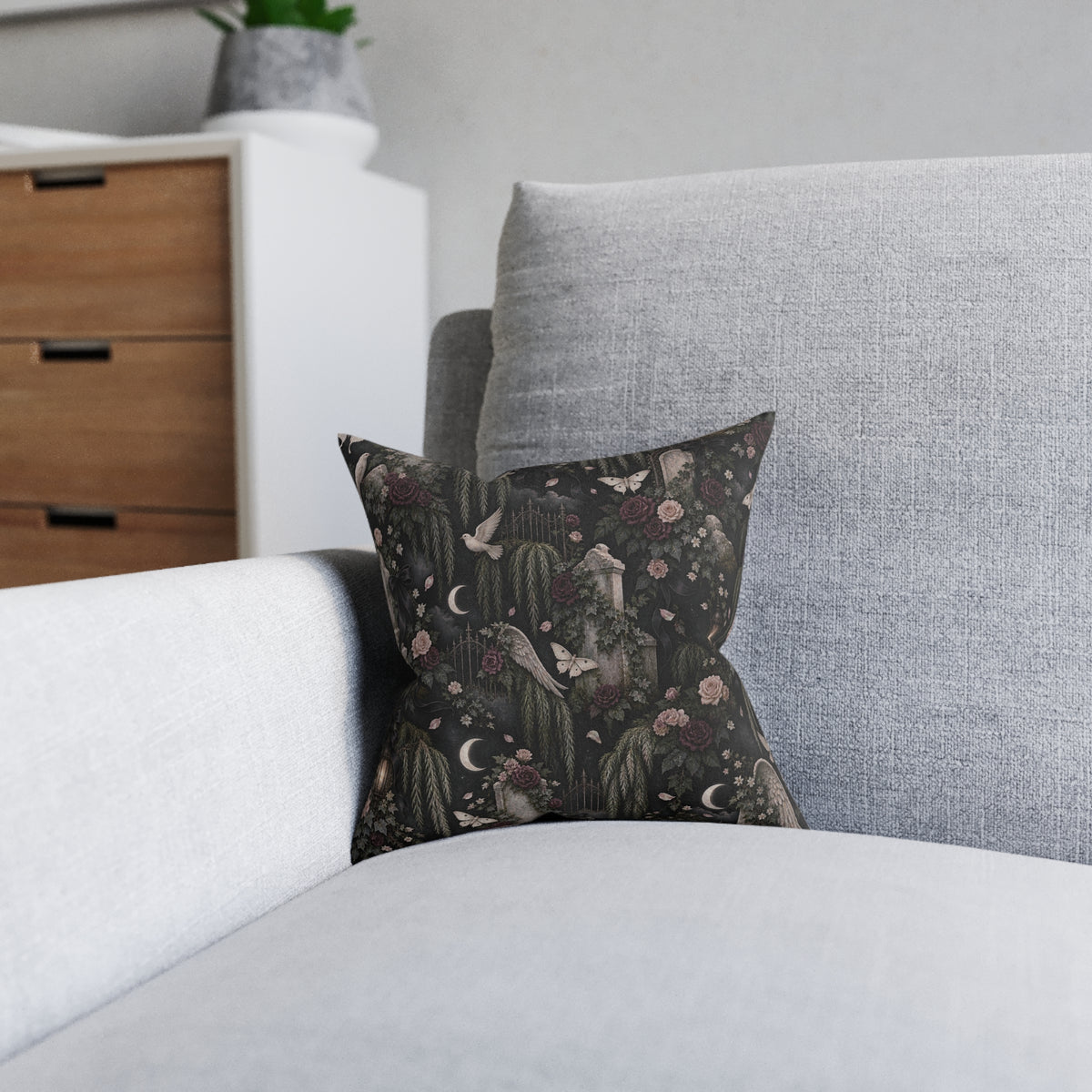 Fairy Dream Square Pillow black