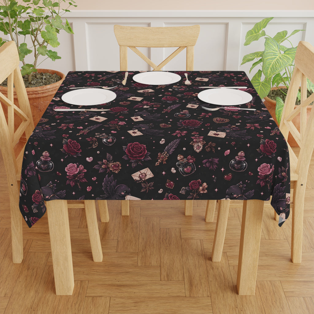 Love Letters Tablecloth Black