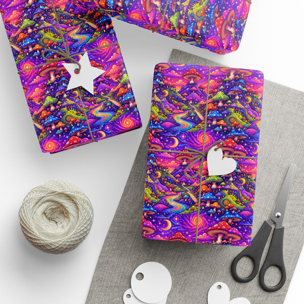 Wrapping Paper — Psychedelic Mushroom Pattern Gift Wrap