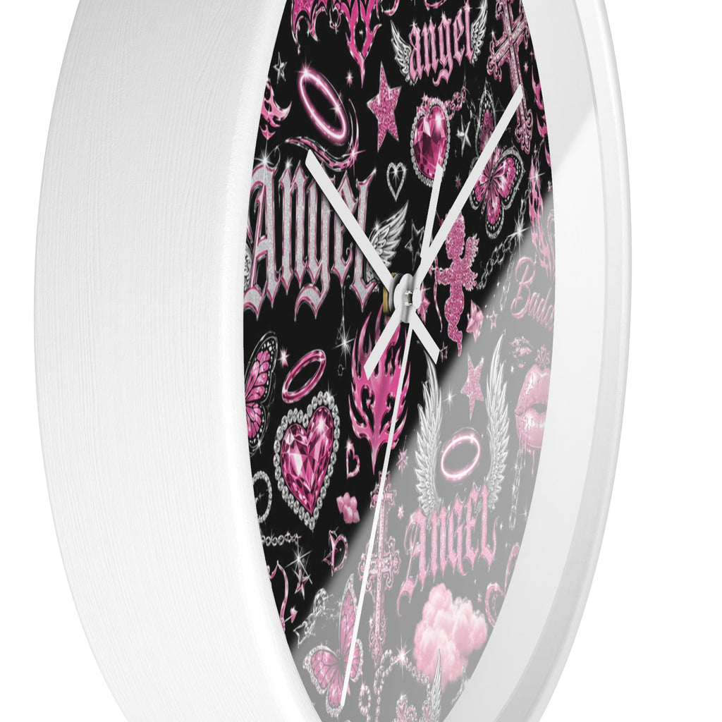 Y2K Angel Baddie Wall Clock